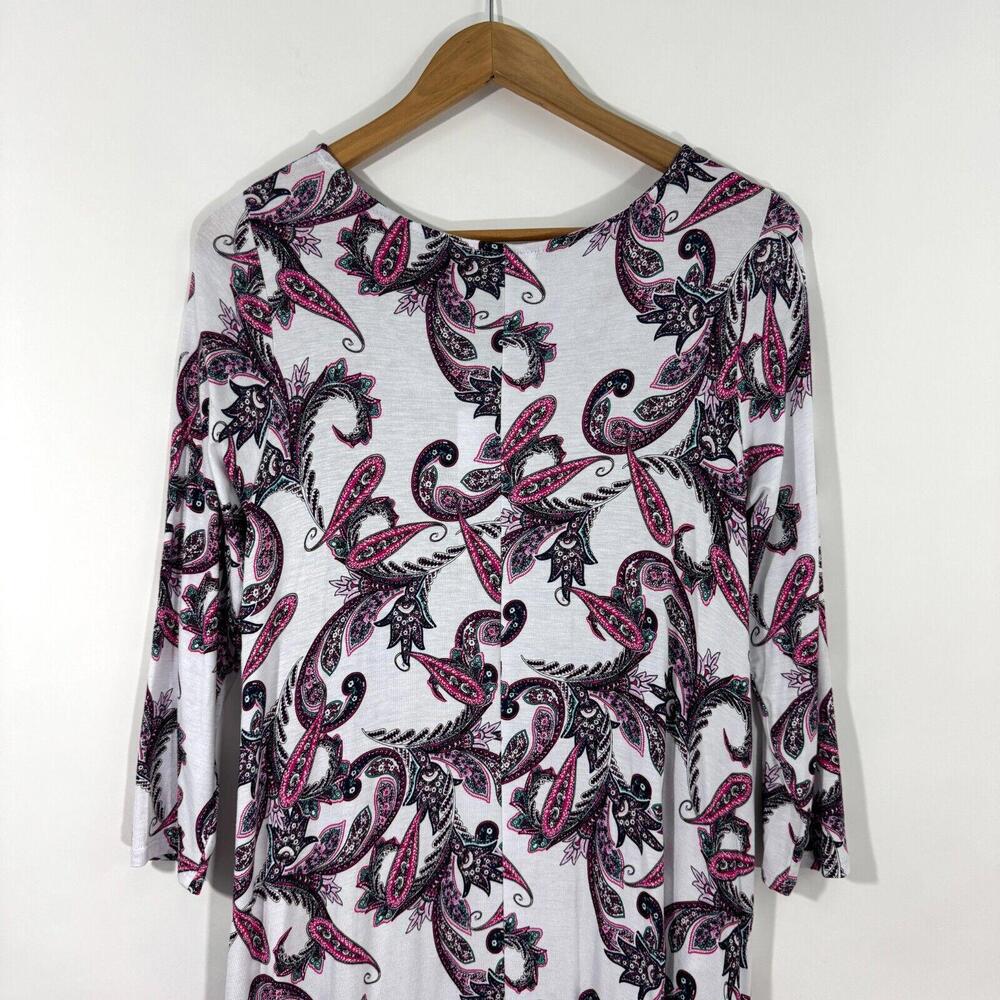 Hourglass Lilly Women’s Size Small Medium White Paisley Print Casual Dress New - Picture 10 of 10